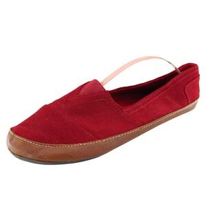 St. John's Bay Women Sz 8 M Red Flat Fabric Shoes